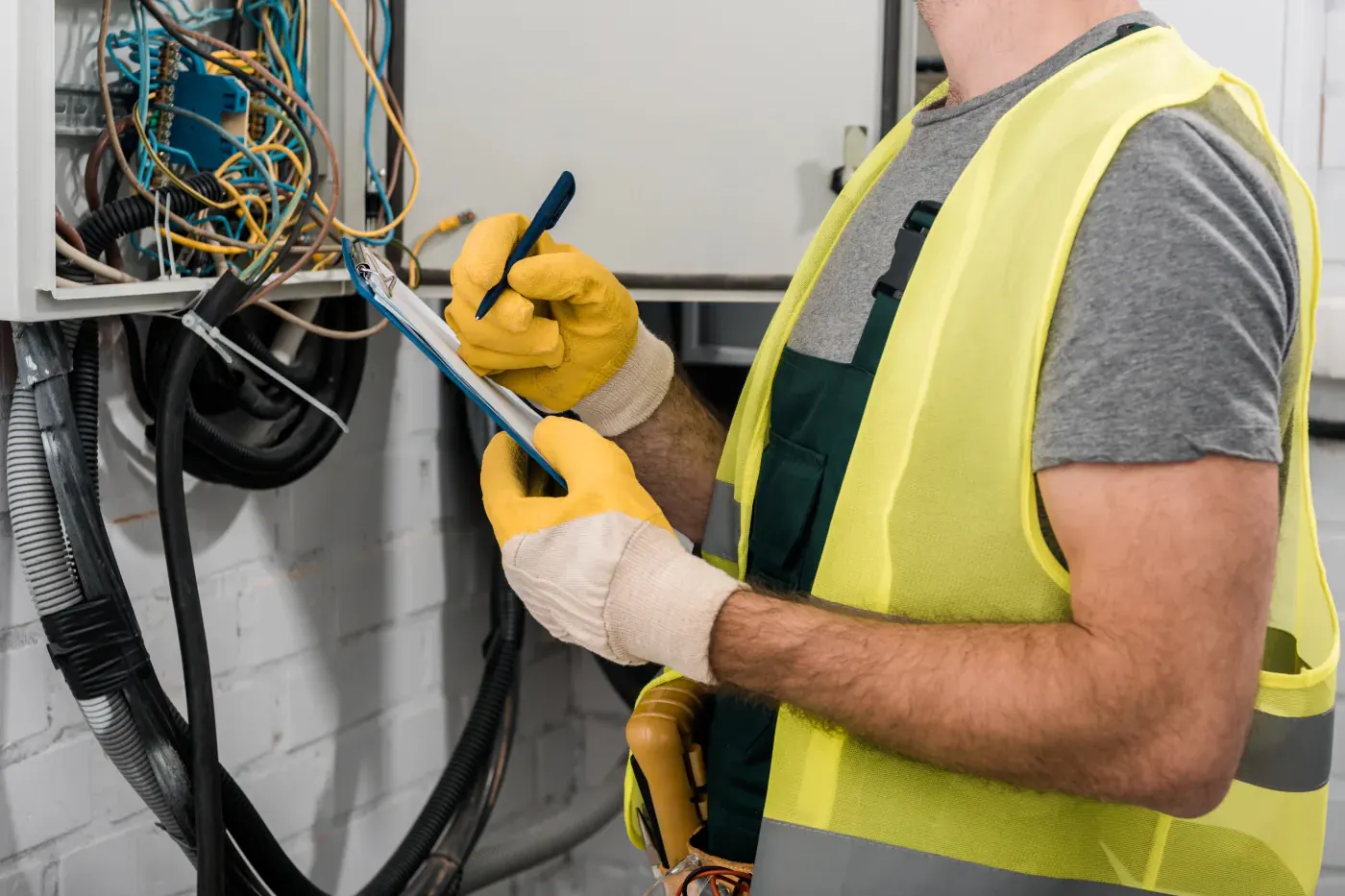 Relevé des protections d'un tableau électrique lors d'un diagnostic à Sarcelles
